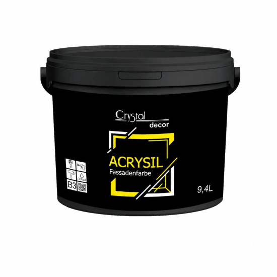 Акриловая фасадная краска экстра-класса Crystal Decor Acrysil Fassadenfarbe B3 9.4 л Акриловая фасадная краска экстра-класса Crystal Decor Acrysil Fassadenfarbe B3 9.4 л