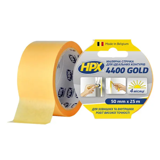 Високоякісна професійна малярна стрічка HPX 4400 GOLD 50 мм х 25 м