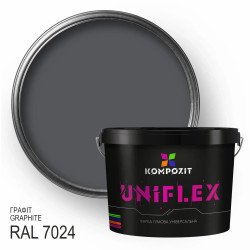 Фарба гумова універсальна UNIFLEX Kompozit, графіт RAL 7024, 0.9 кг Фарба гумова універсальна UNIFLEX Kompozit, графіт RAL 7024, 0.9 кг