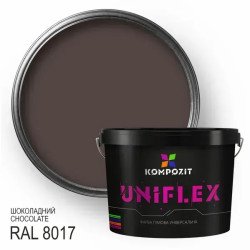 Фарба гумова універсальна UNIFLEX Kompozit, шоколадний RAL 8017, 0.9 кг