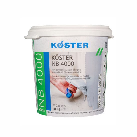 KÖSTER NB 4000 – двокомпонентне еластичне полімер-модифіковане гідроізоляційне покриття 25 кг KÖSTER NB 4000 – двокомпонентне еластичне полімер-модифіковане гідроізоляційне покриття 25 кг