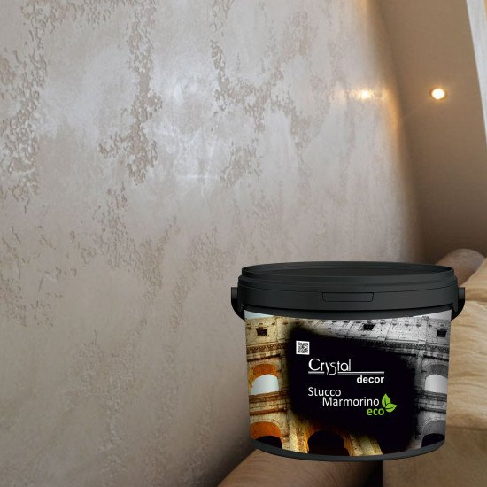 Декоративное покрытие на минеральной основе Crystal Decor Stucco Marmorino Eco 1 кг Giallo